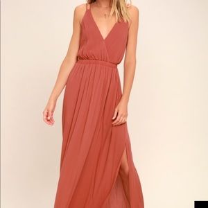 Lost in Paradise Rusty Rose Maxi Dress Lulus